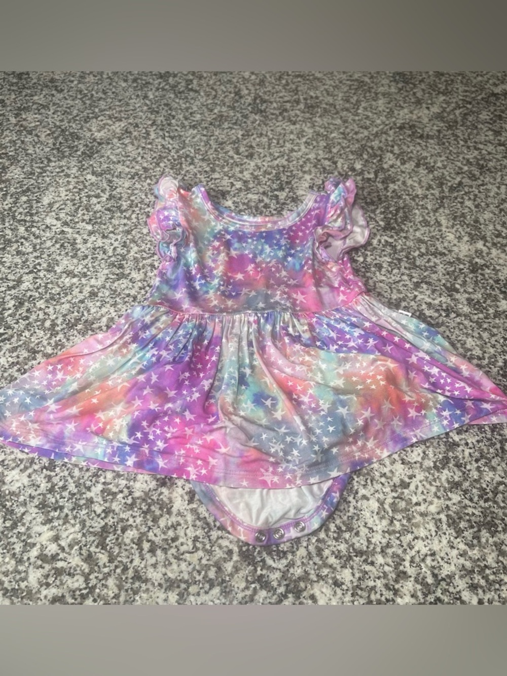 Little Sleepies Stardust Twirl Dress Bodysuit 18–24M Rainbow Stars Bamboo